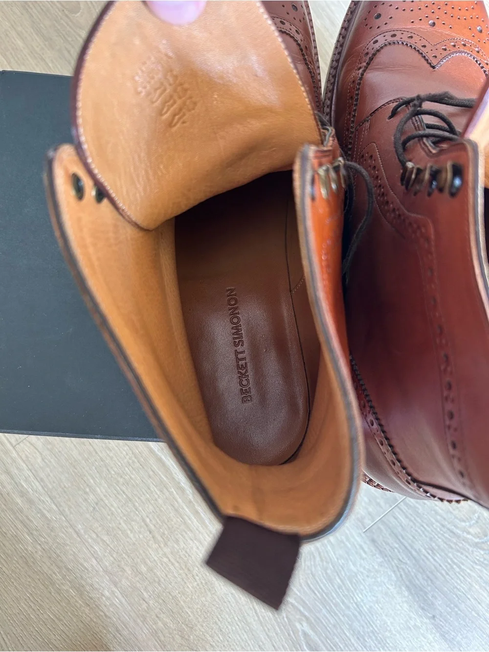 Beckett Simonon Men's “Nolan” Brogue Boots - Tan